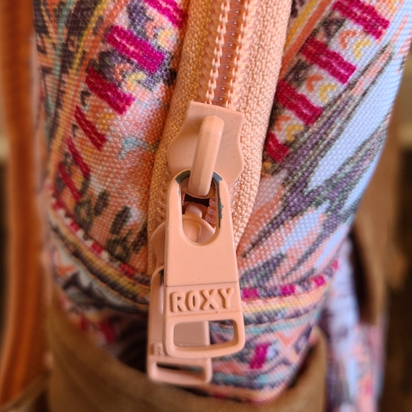 Roxy Peach Southwest Style Backpack with Suede Bottom & Laptop Sleeve - Picture 8 of 12